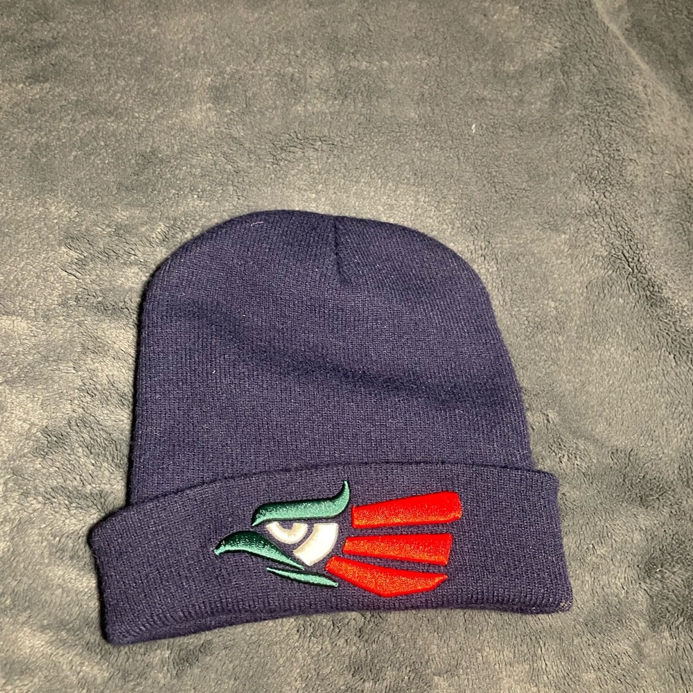 MEXICANA Navy Beanie with Red and Green Embroidery
